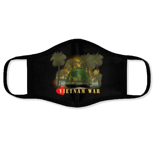 Vietnam Era Helmet Cover - MELOVEYOULONGTIME GI w Face Masks