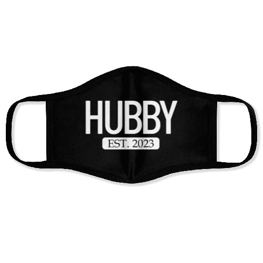Hubby Est. 2023 Matching Couple Newlywed Marriedma Face Masks