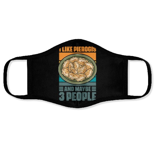 Retro Vintage Polish Cuisine Humor For Pierogi Face Masks