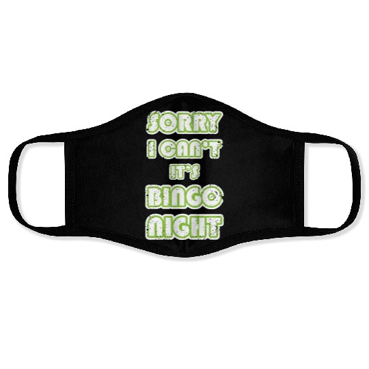 Funny Bingo Lover Sorry I Cant Its Bingo Night Face Masks