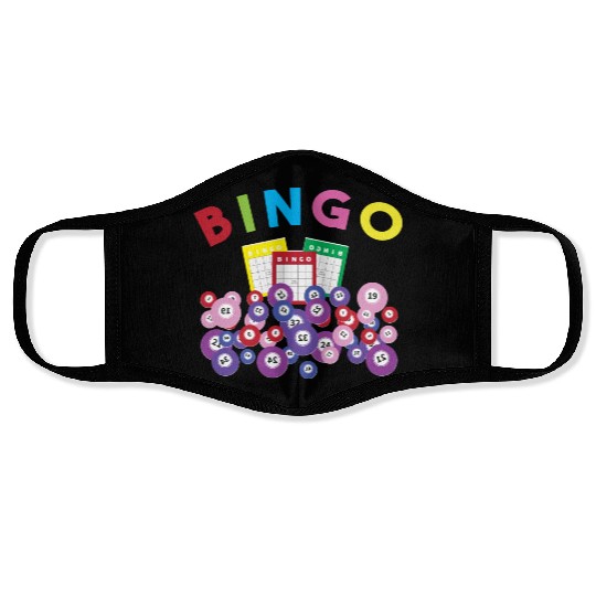 Bingo Card And Balls Card Game Bingo Face Masks