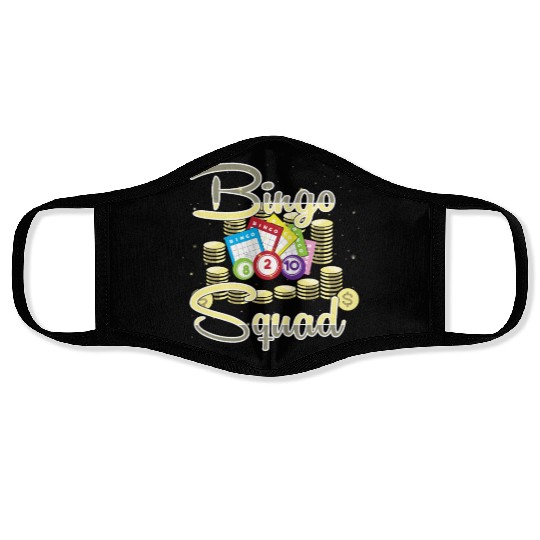 Bingo Card Game Bingo Squad For Women Face Masks