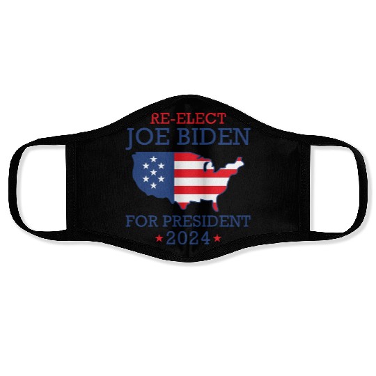 Re-Elect Joe Biden For President 2024 Face Masks