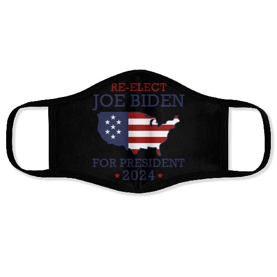 Re-Elect Joe Biden For President 2024 Face Masks