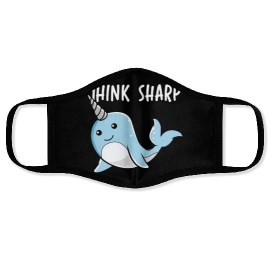 Think Sharp Narwhal Unicorn Of The Sea Animal Face Masks