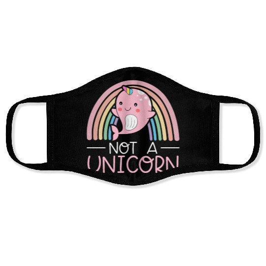 Not A Unicorn Of The Sea Animal Narwhale Narwhal Face Masks