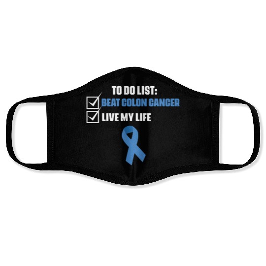 Beat Colon Cancer Awareness Colon Cancer Survivor Face Masks