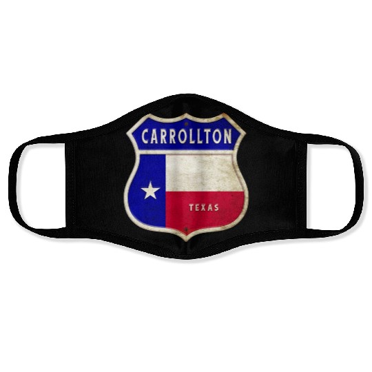 Carrollton Texas Crest Flag Design Face Masks