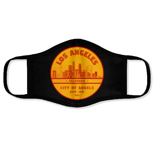 Los Angeles Skyline Face Masks
