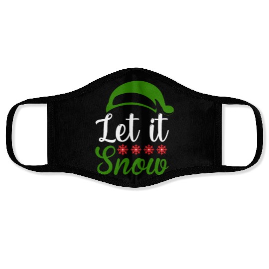 Let it snow Funny Christmas Face Masks