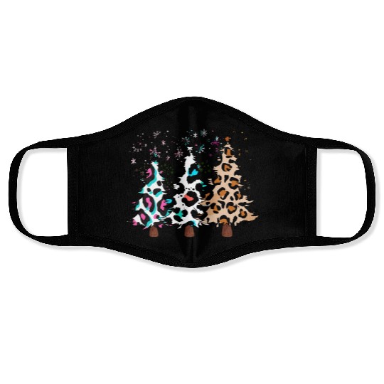 Christmas trees, Leopard Christmas Trees, Winter Face Masks