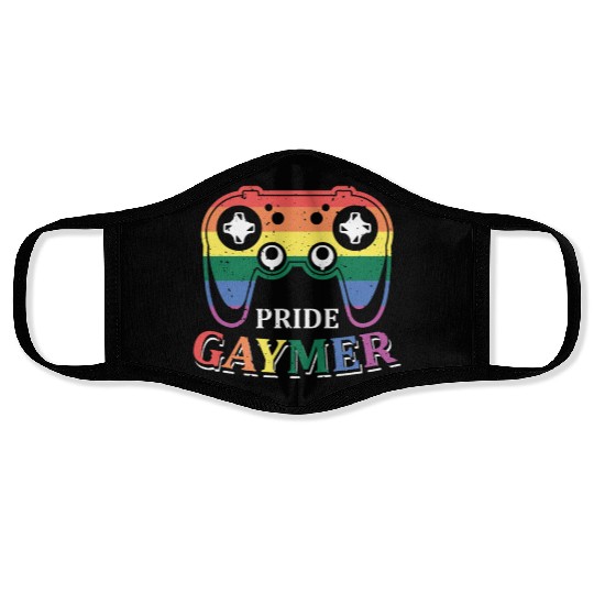 Pride Gaymer LGBT Gay Gamer Rainbow Pride Flag Face Masks