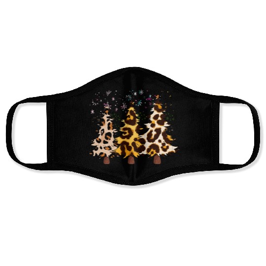 Christmas trees, Leopard Christmas Trees, Winter Face Masks