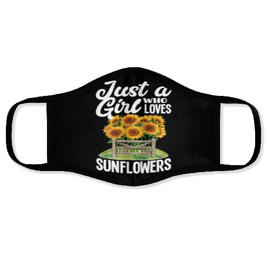 Sunflower Girl Love Face Masks