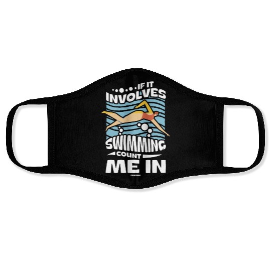 Swimming lifeguard swimming course outdoor pool gi Face Masks