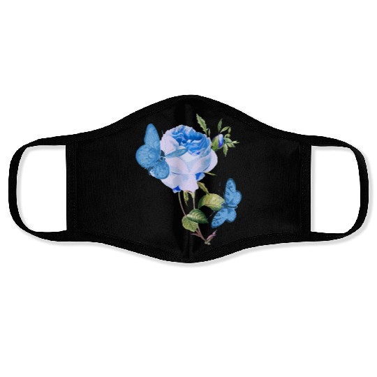 Blue Butterflies Gardening Womens Butterfly Face Masks