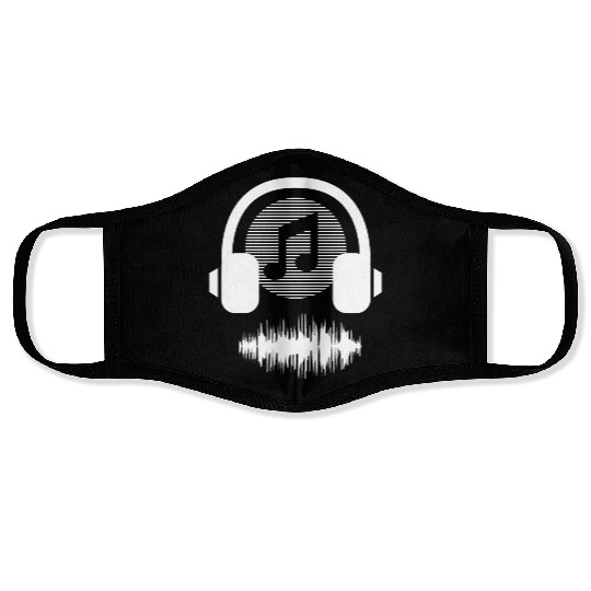 musica headphones novelty fun style 80s song Face Masks