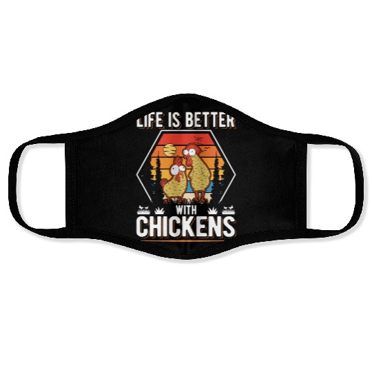 Chickens Farmer Chicken Coop Face Masks