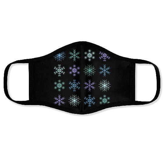 Cute Modern Christmas Snowflakes Seamless Pattern Face Masks