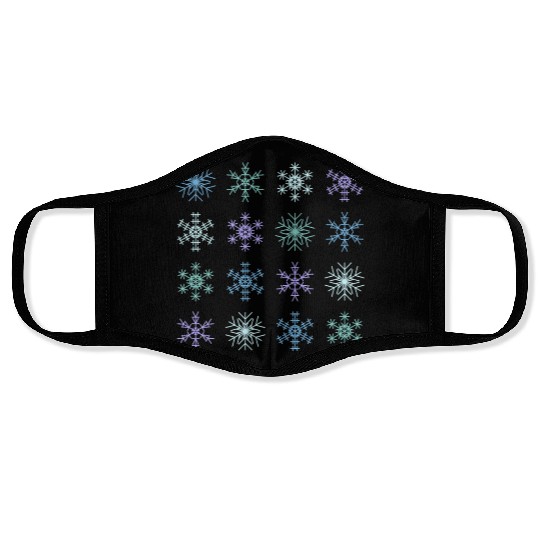 Cute Modern Christmas Snowflakes Seamless Pattern Face Masks