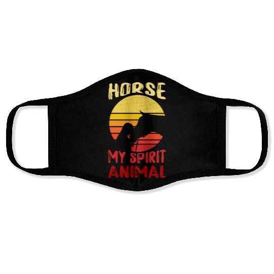 horse my spirit animal Face Masks