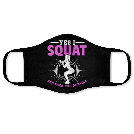 Women Squat Weightlifting Gym Workout Face Masks