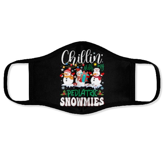 Chillin With My Pediatric Snowmies Christmas Light Face Masks