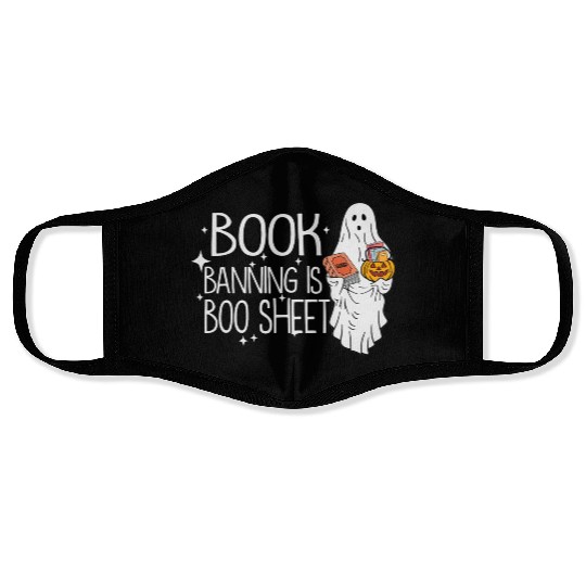 Cute Ghost Book Banning Is Soo Sheet Teacher Face Masks