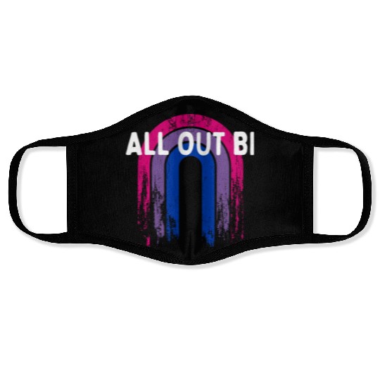 All Out Bi Bisexual Motivational Quote Bi Pride Face Masks