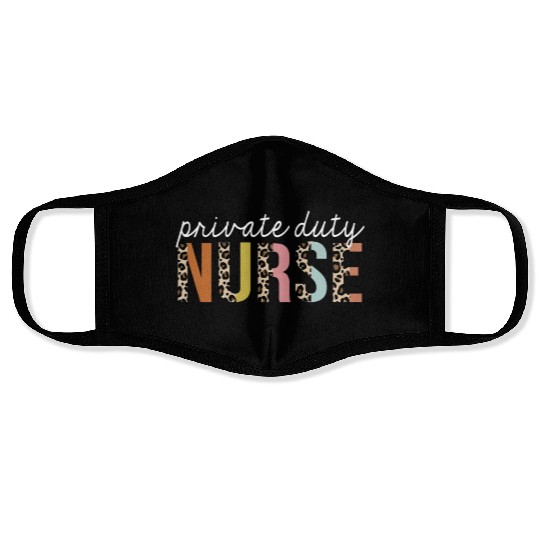 Private-Duty Nurse Colorful Leopard Print Funny Face Masks