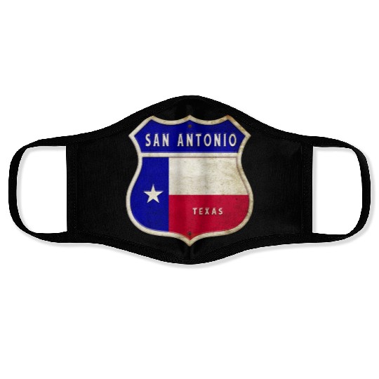 San Antonio Texas coat of arms flag design Face Masks
