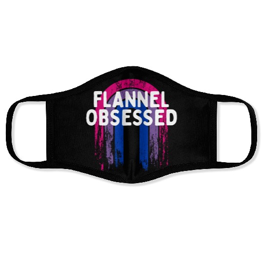 Flannel Obsessed Bisexual LGBTQ Bi Pride Outfit Face Masks