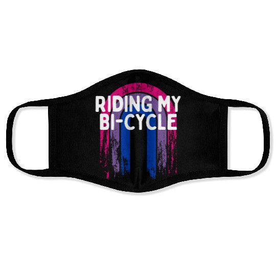 Riding My Bi-Cycle Bisexual LGBTQ Bi Pride LGBT Face Masks