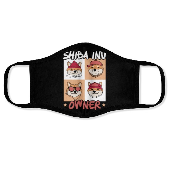 Shiba Inu Japanese Dog Lover Puppy Paw Love Face Masks