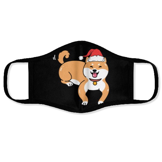 Shiba Inu Japanese Dog Lover Puppy Paw Christmas Face Masks