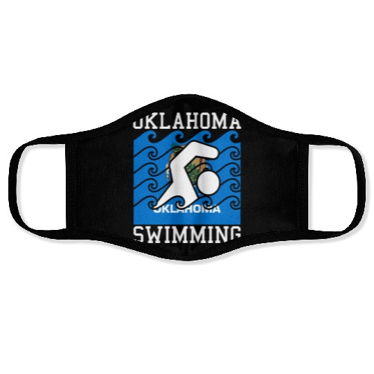 Oklahoma Flag Swimming Team Swim Swimmer US State Face Masks