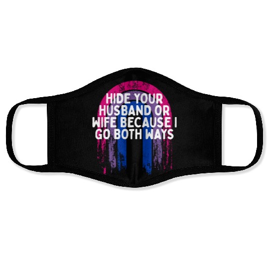I Go Both Ways Bisexual LGBTQ Bi Pride Sarcastic Face Masks