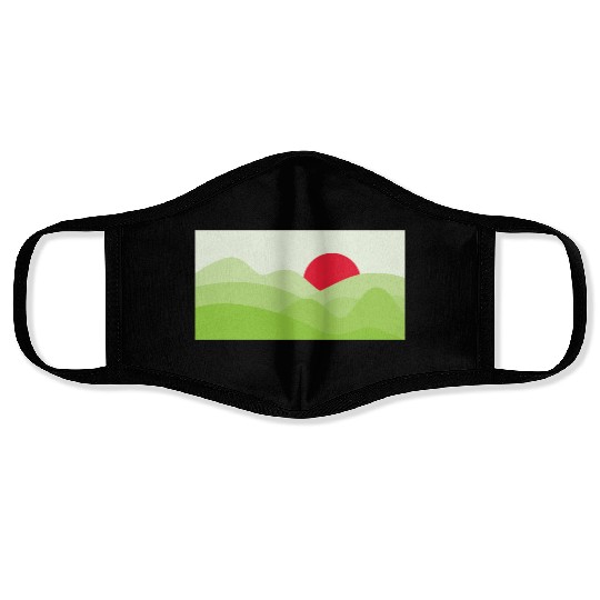 Minimalist Sun Light Green Face Masks