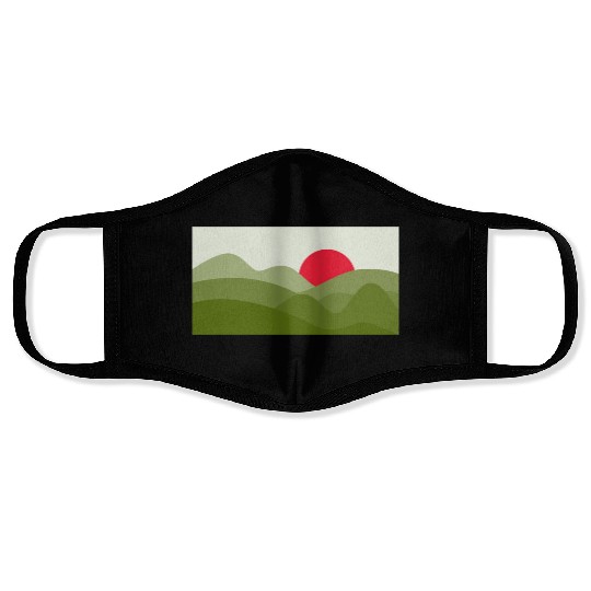 Minimalist Sun Pickle Green Face Masks