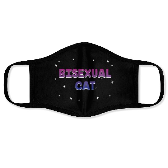 Bisexual Cat Bi LGBTQ Bi Pride LGBT Funny Animal Face Masks