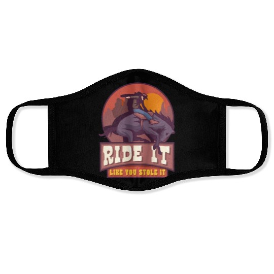Rodeo Bull Riding Livestock Show Farmer Cattle Face Masks