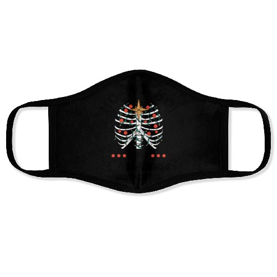 Christmas Holiday Skeleton Rib Cage Radiology Face Masks