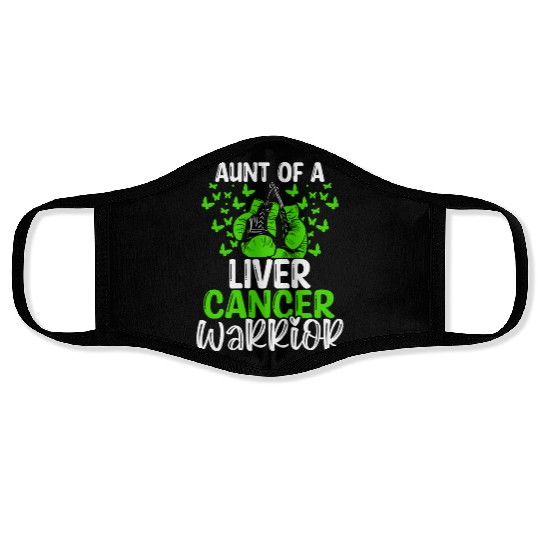 Liver Cancer Awareness Aunt Nephew Niece Face Masks