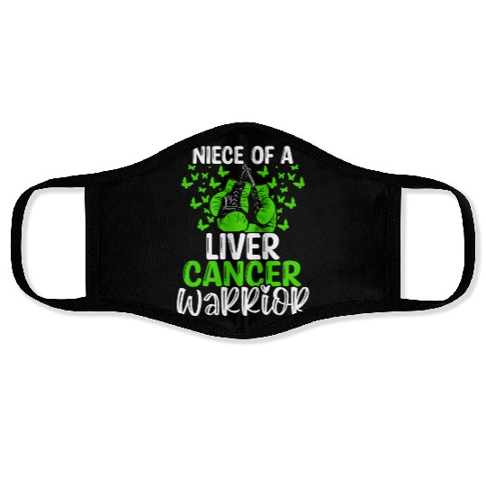 Liver Cancer Awareness Niece Aunt Uncle Face Masks