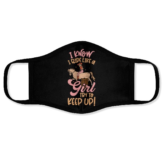 Barrel Racing Rodeo Equestrian Horse Barrel Racer Face Masks