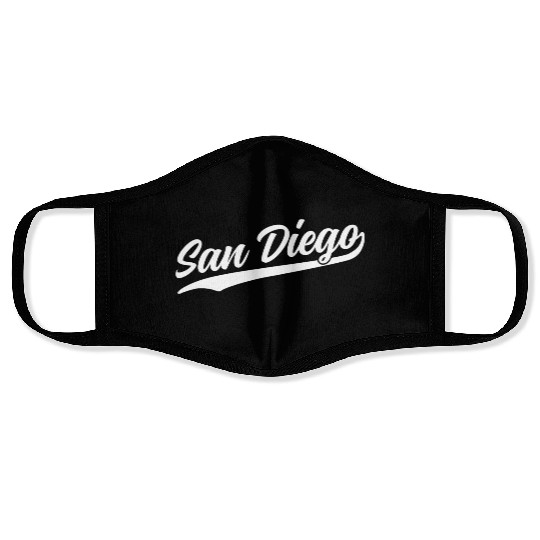 San Diego California Cool Ca Retro 1970S White Tex Face Masks