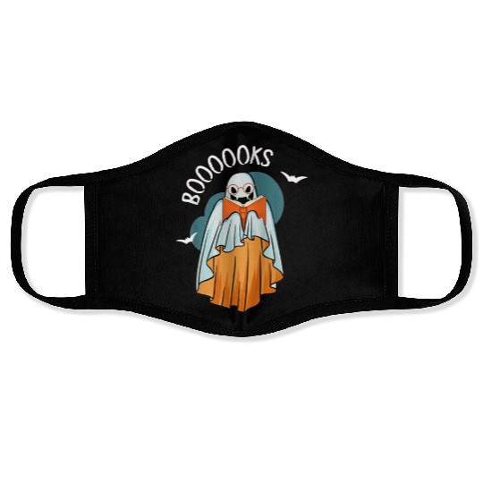 Ghost Book Reading Teacher School Funny Halloween Face Masks