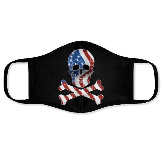 Amercan Flag Skull Usa 1776 Patroitic Face Masks
