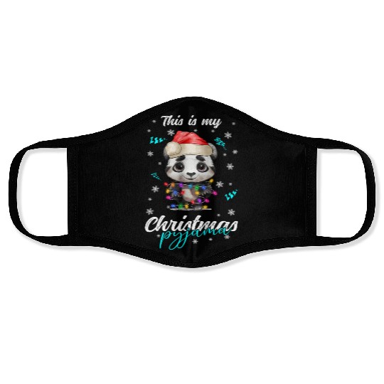 Winter Christmas Pyjama Panda Face Masks