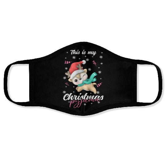 Winter Christmas Pyjama Reindeer Face Masks